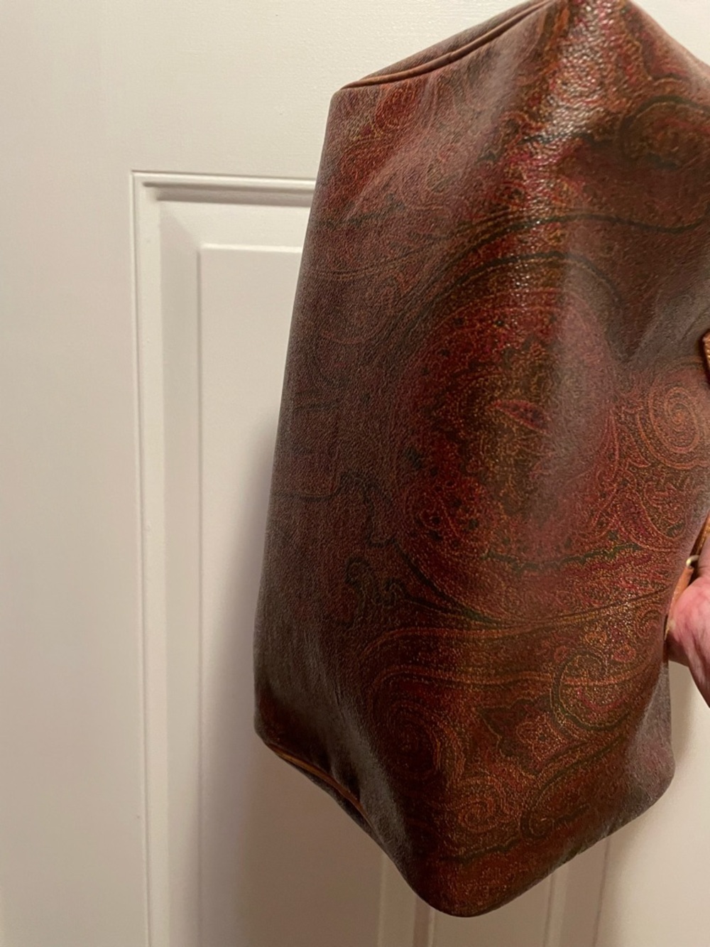 SOLD!!! Etro Brown Paisley Leather Satchel with Tan Trim EUC (900-1500 value) - Picture 14 of 17